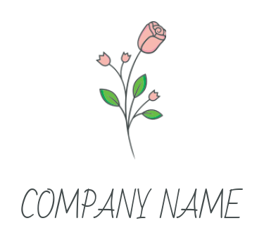 flower shop logo online roses with leaves