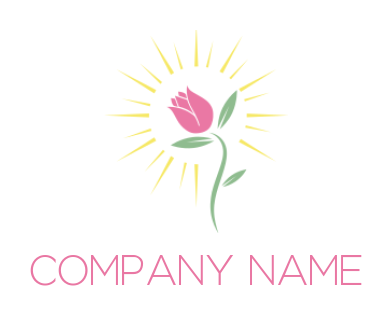 make a beauty logo rose with stem in rays - logodesign.net