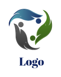 consulting logo rotating abstract people waves