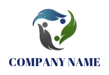 consulting logo rotating abstract people waves