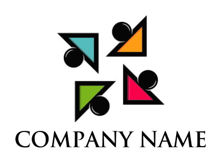 employment logo rotate abstract triangle people