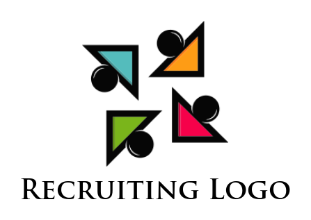 employment logo rotate abstract triangle people