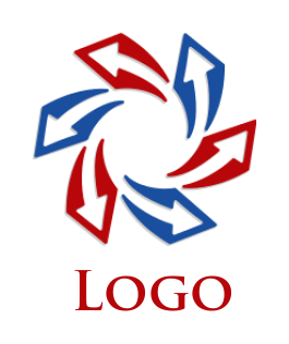 design a logistics logo rotating arrows forming circle