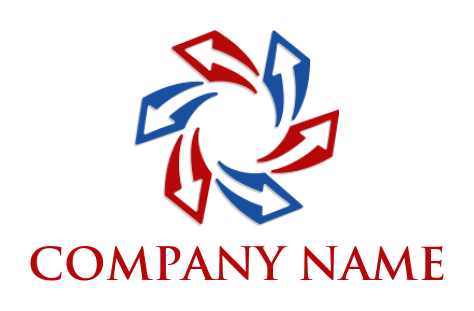 design a logistics logo rotating arrows forming circle