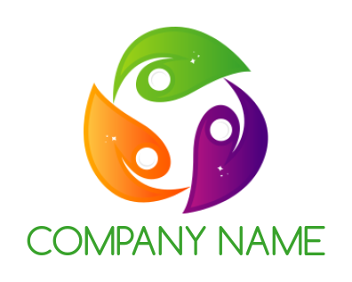 community logo rotating hands forming abstract