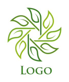 landscape logo rotating line leaves form flower