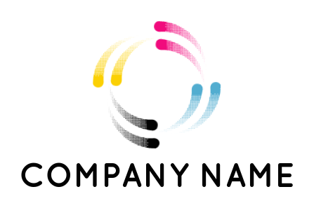 printing logo of rotating swoosh forming circle