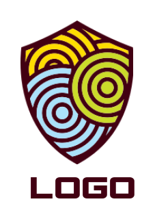 make an insurance logo round swirls in shield