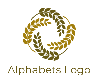 alphabet logo wheat leaves forming Letter O