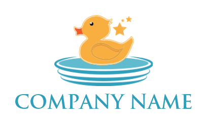 create a childcare logo rubber ducky floating in water with stars - logodesign.net