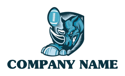 generate an animal logo rugby and rhino mascot