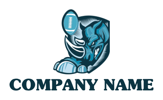 animal logo icon rugby and rhino mascot - logodesign.net