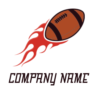 sports logo rugby moving up with burning flames 