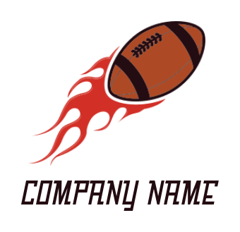 rugby moving up with burning flames logo maker