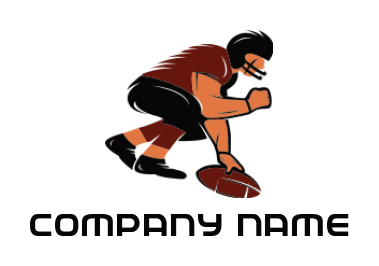 create a sports logo of rugby player playing 