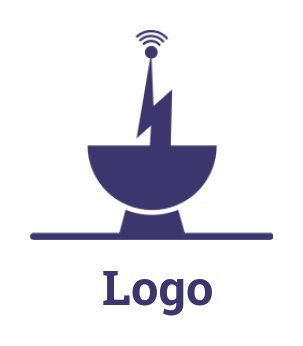 communication logo satellite merged bolt wifi