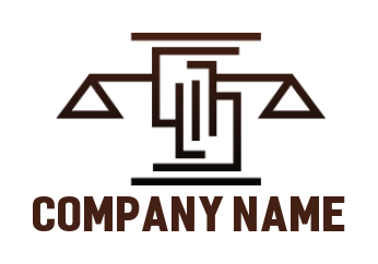 law firm logo icon scale and column line art