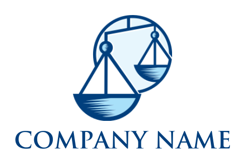 attorney logo symbol scale merged with circle - logodesign.net