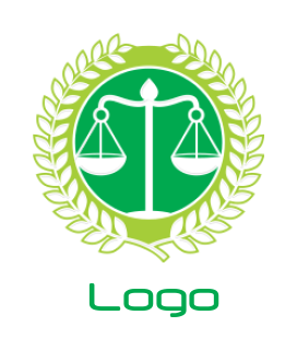 make a law firm logo scale of justice in circle