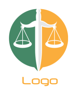 law firm logo of scale justice sword in circle 