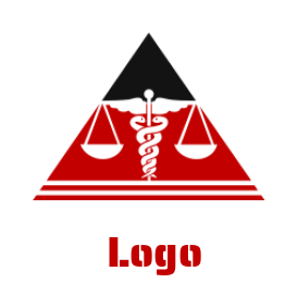 design a law firm logo scale with snake caduceus symbol in triangle