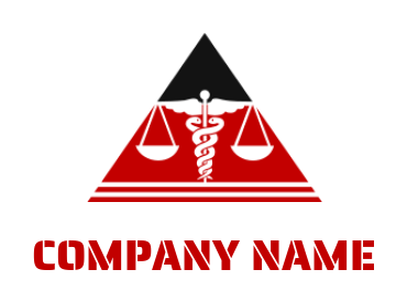 design a law firm logo scale with snake caduceus symbol in triangle
