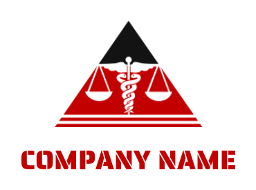 design a law firm logo scale with snake caduceus symbol in triangle