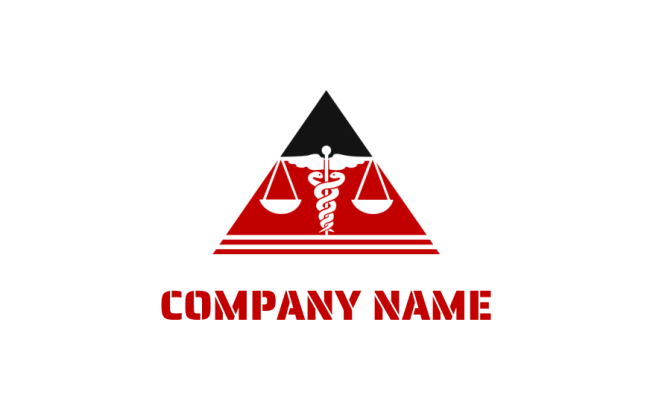 design a law firm logo scale with snake caduceus symbol in triangle
