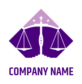 law firm logo maker scale with stars in shape of square