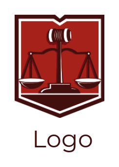 create a law firm logo scales of justice and gavel in shield - logodesign.net