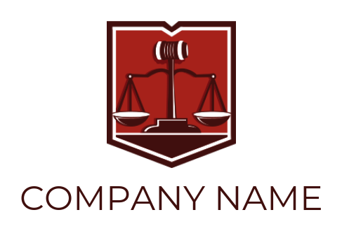 create a law firm logo scales of justice and gavel in shield - logodesign.net