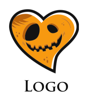dating logo icon jack o lantern shape of heart - logodesign.net