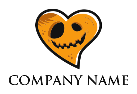 dating logo icon jack o lantern shape of heart - logodesign.net