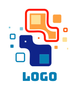 IT logo scattering pixels in the form of cubes