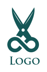 beauty logo pair of scissors forming infinity