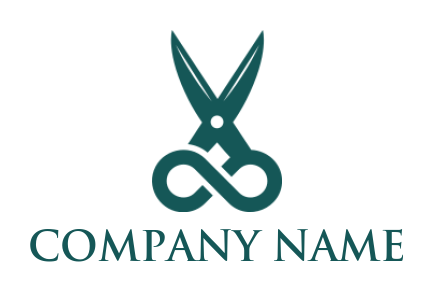 beauty logo pair of scissors forming infinity
