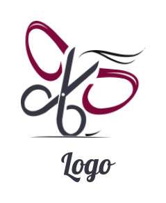 beauty logo maker scissors cutting hair - logodesign.net