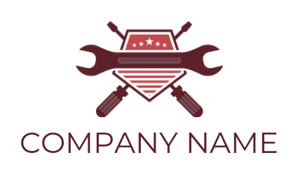 auto repair logo screw drivers behind spanner