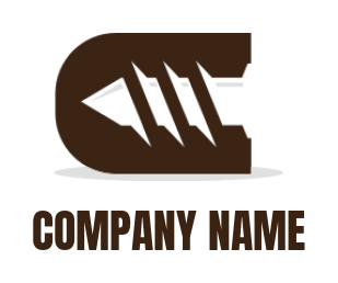 Create a Letter C logo screw incorporated in letter C 