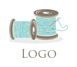 apparel logo sewing thread spools with needle