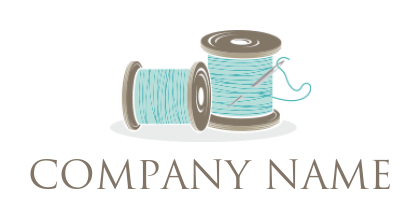 design an apparel logo sewing thread spools with needle