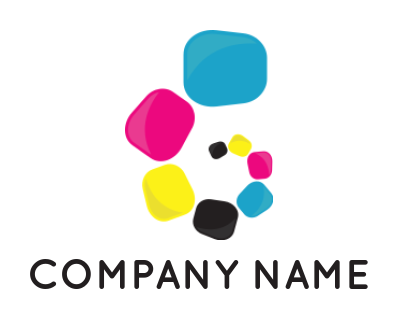 printing logo symbol shapes in colors of CMYK - logodesign.net