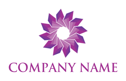 gemstones logo sharp cut gems rotate form flower