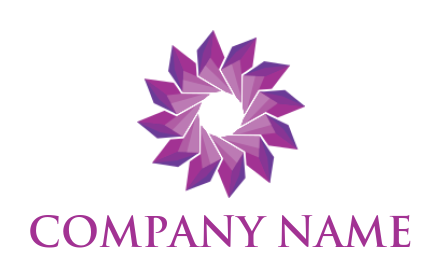 gemstones logo sharp cut gems rotate form flower