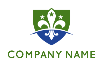 design an insurance logo shield combine with stars and swoosh