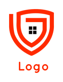 make an insurance logo shield line art with window - logodesign.net