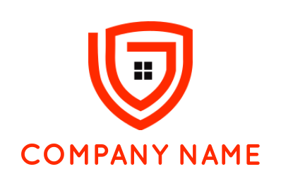 make an insurance logo shield line art with window - logodesign.net