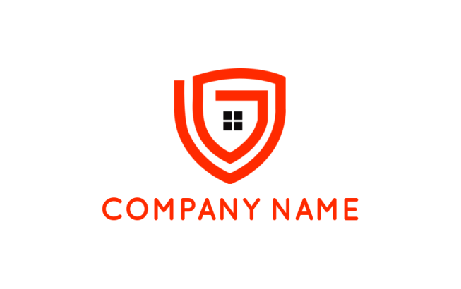 make an insurance logo shield line art with window - logodesign.net