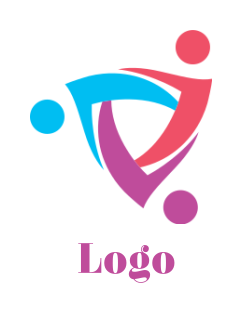 make a community logo shield of abstract people