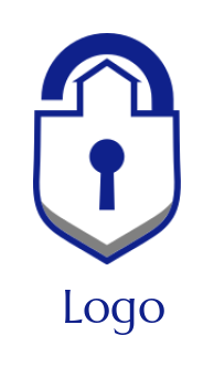 security logo icon shield padlock with keyhole